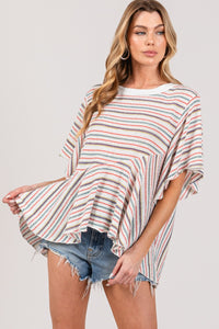 SAGE + FIG Round Neck Stripe Top