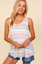 Load image into Gallery viewer, Haptics Round Neck Striped Knit Tank