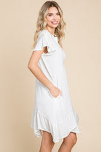 Load image into Gallery viewer, Culture Code Short Sleeve Ruffled Asymmetric Hem Dress