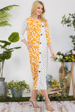 Load image into Gallery viewer, Celeste Floral Polka Dot Contrast Midi-Dress with Pockets