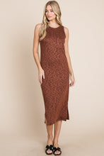 Load image into Gallery viewer, BOMBOM Slit Round Neck Sleeveless Midi Dress