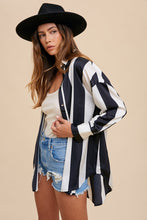 Load image into Gallery viewer, Annie Wear Striped Dropped Shoulder Button Up Shirt