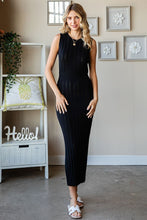 Load image into Gallery viewer, First Love Ribbed Knit Sleeveless Fitted Midi Dress