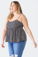 Load image into Gallery viewer, Zenobia Plus Size Frill Smocked Floral Sweetheart Neck Cami