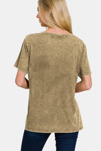 Load image into Gallery viewer, Zenana Washed Short Sleeve V-Neck T-Shirt