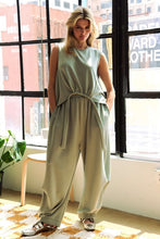 Load image into Gallery viewer, Davi &amp; Dani Drawstring Hem Round Neck Tank and Pants Set