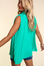 Load image into Gallery viewer, Haptics Smocked Mock Neck Pleated Sleeveless Top