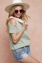 Load image into Gallery viewer, BiBi Tied Ribbon One Shoulder Short Sleeve T-Shirt