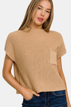 Load image into Gallery viewer, Zenana Mock Neck Short Sleeve Cropped Sweater