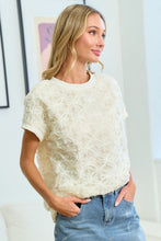 Load image into Gallery viewer, First Love 3D Mesh Flower Round Neck Short Sleeve Top