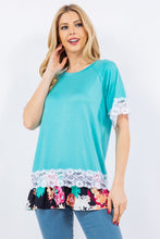 Load image into Gallery viewer, Celeste Lace Trim Short Sleeve Top