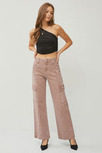 Load image into Gallery viewer, RISEN High Rise Wide Leg Cargo Jeans