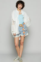 Load image into Gallery viewer, POL Openwork Lantern Sleeve Button Down Gauze Shirt