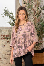 Load image into Gallery viewer, Sew In Love Aztec Distress Print Half Sleeve Crisscross Top