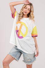 Load image into Gallery viewer, SAGE + FIG Color Block Peace Applique T-Shirt