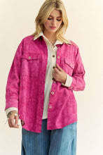 Load image into Gallery viewer, Davi &amp; Dani Curved Hem Diamond Quilted Button Up Denim Shacket