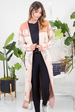 Load image into Gallery viewer, Sew In Love Open Front Long Sleeve Geometric Longline Cardigan