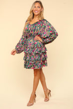 Load image into Gallery viewer, Haptics V-Neck Satin Floral Layered Dress