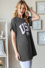 Load image into Gallery viewer, Heimish USA Graphic Short Sleeve Ribbed Top