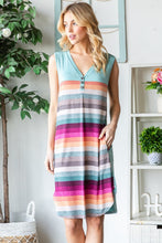 Load image into Gallery viewer, Heimish Striped Sleeveless V Neck Dress