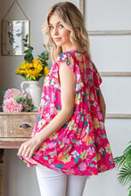 Load image into Gallery viewer, Heimish Floral Ruffle Sleeve Tiered Blouse