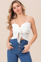 Load image into Gallery viewer, BiBi Ruffled Smocked Ribbon Detail Cami