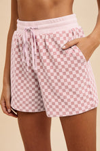 Load image into Gallery viewer, Annie Wear Checkered Round Neck Top and Drawstring Shorts Set