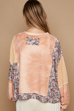 Load image into Gallery viewer, POL Floral Patchwork Round Neck Knit Top