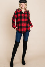 Load image into Gallery viewer, Super Lady Plaid Button Up Long Sleeve Shirt