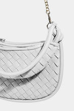 Load image into Gallery viewer, Fame PU Leather Basket Weave Half Moon Bag