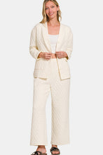 Load image into Gallery viewer, Zenana Quilted Button Up Long Sleeve Top and Pants Lounge Set