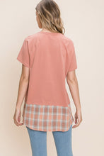 Load image into Gallery viewer, Cotton Bleu by Nu Lab Plaid Contrast Short Sleeve T-Shirt