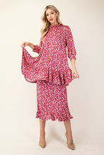 Load image into Gallery viewer, Celeste Floral Ruffled Top and Midi Skirt Set