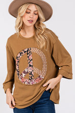 Load image into Gallery viewer, SAGE + FIG Floral Peace Patch Round Neck Top