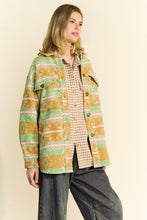 Load image into Gallery viewer, Davi &amp; Dani High-Low Geometric Long Sleeve Shacket with Pockets