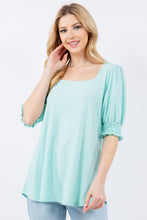 Load image into Gallery viewer, Celeste Swiss Dot Puff Sleeve Top