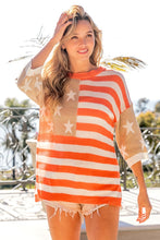 Load image into Gallery viewer, BiBi American Flag Round Neck Knit Top