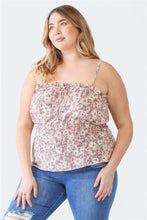 Load image into Gallery viewer, Zenobia Plus Size Frill Floral Square Neck Cami