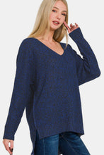 Load image into Gallery viewer, Zenana High-Low Center Seam V-Neck Sweater