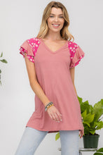 Load image into Gallery viewer, Celeste Floral Contrast Short Sleeve Top