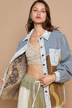 Load image into Gallery viewer, POL Raw Hem Twill Contrast Button Up Shacket