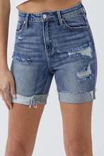 Load image into Gallery viewer, RISEN Distressed Rolled Denim Shorts with Pockets