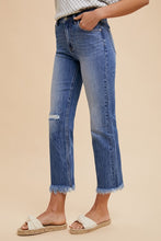 Load image into Gallery viewer, Annie Wear Distressed Raw Hem Straight Leg Cropped Jeans