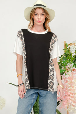 Celeste Leopard Color Block T-Shirt