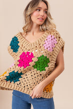 Load image into Gallery viewer, BiBi Granny Square Openwork Sweater Vest