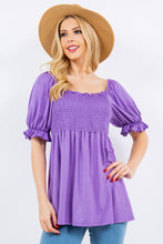 Load image into Gallery viewer, Celeste Ruffled Short Sleeve Smocked Blouse