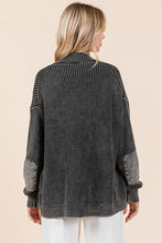Load image into Gallery viewer, Mittoshop Contrast Patch Open Front Mineral Wash Cardigan