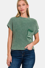 Load image into Gallery viewer, Zenana Washed Mock Neck Short Sleeve Cropped Sweater