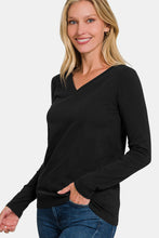 Load image into Gallery viewer, Zenana V-Neck Long Sleeve T-Shirt
