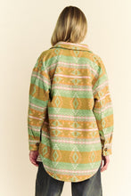 Load image into Gallery viewer, Davi &amp; Dani High-Low Geometric Long Sleeve Shacket with Pockets